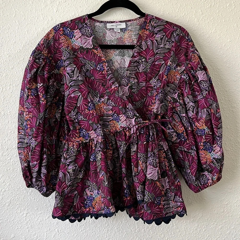 Kika Vargas x Target Scallop Edge Wrap Top Size XS - Picture 3 of 7